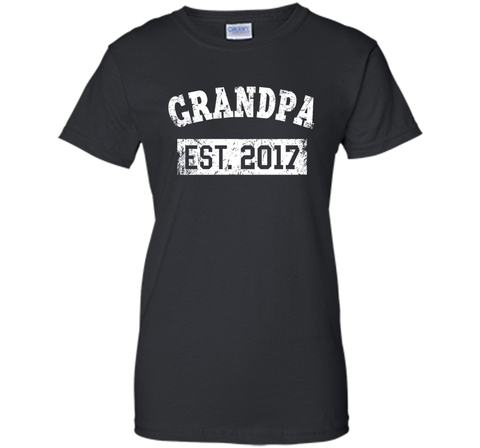 Mens Grandpa Est. 2017 Shirt: New Baby Established Gift T-Shirt