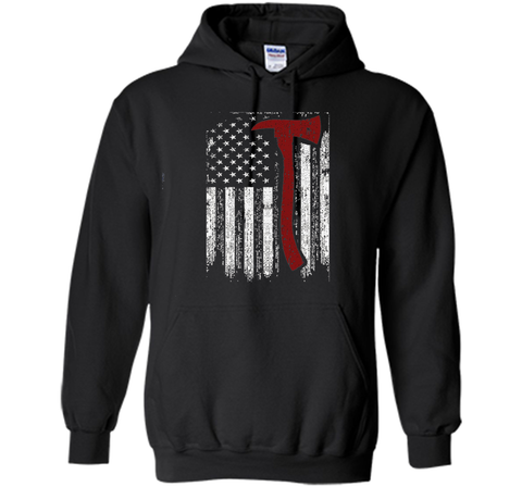 Distressed Firefighter Red Line USA Flag Graphic Shirt