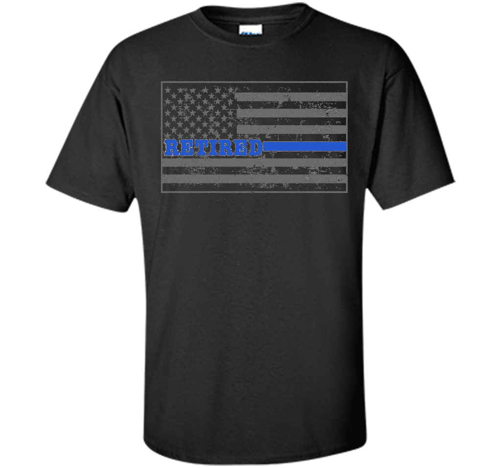 Retired Police Officer Shirt Thin Blue Line Flag Shirt