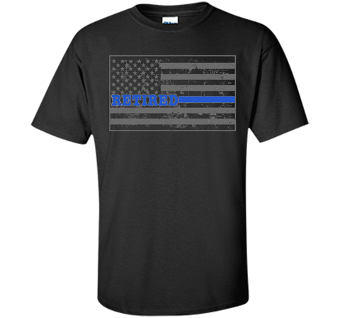 Retired Police Officer Shirt Thin Blue Line Flag Shirt