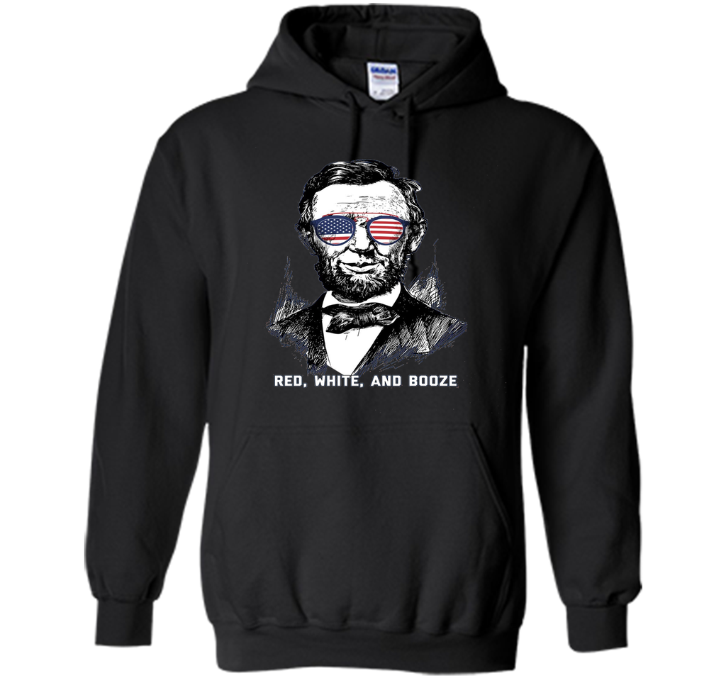 Red, White, and Booze - Lincoln Funny Independence Day Shirt