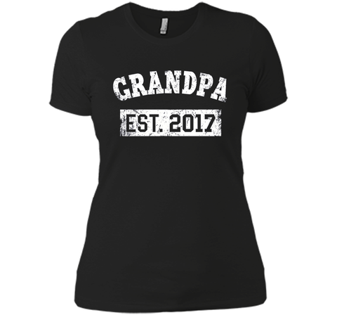 Mens Grandpa Est. 2017 Shirt: New Baby Established Gift T-Shirt