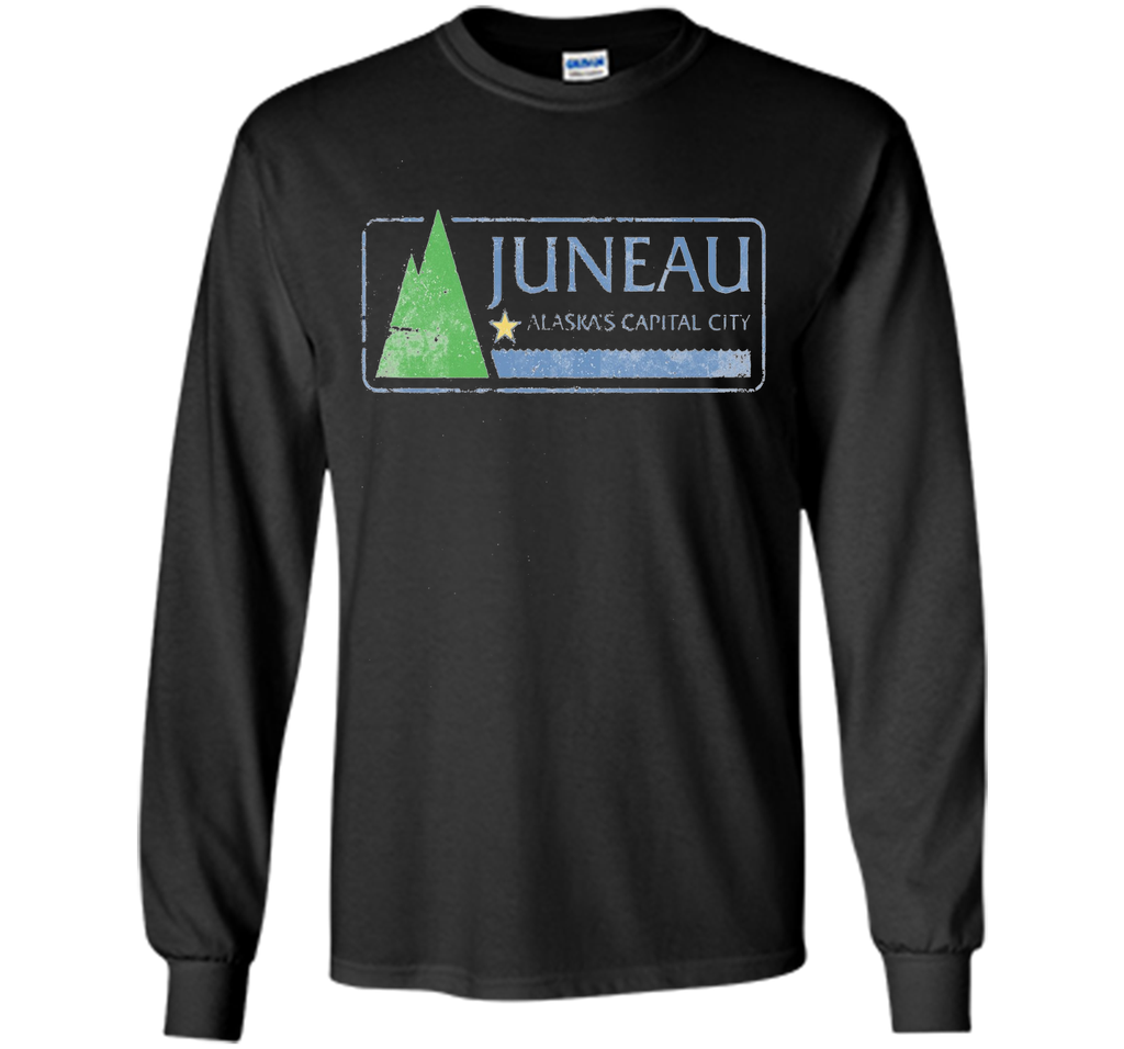 City Flag of Juneau Alaska Travel T Shirt LS Ultra Cotton T shirt