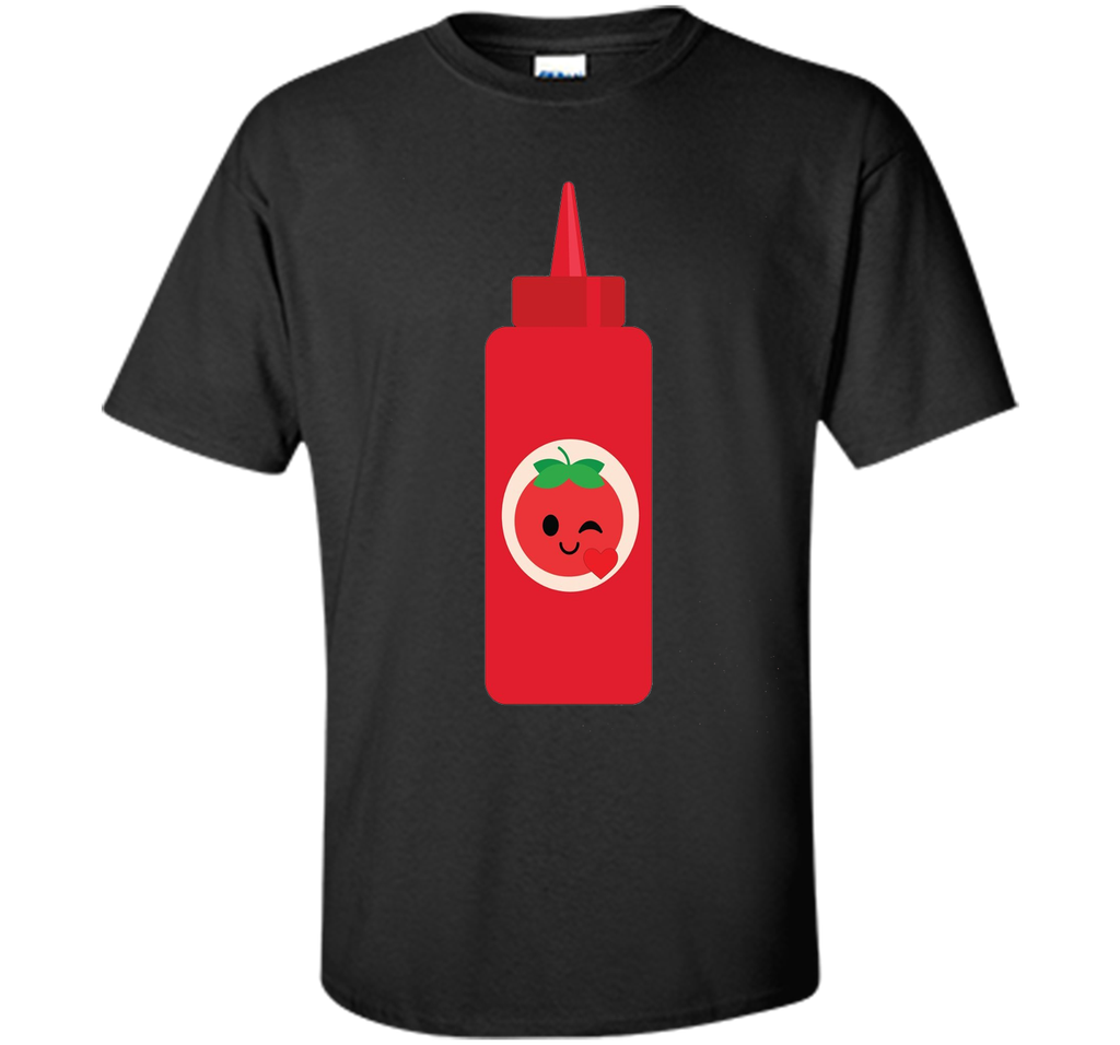 Ketchup Sauce Emoji Flirt & Kiss Shirt Catsup T-Shirt Tee