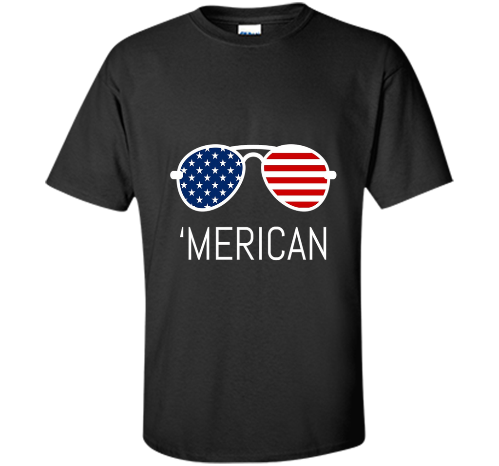 MERICAN Flag Sunglasses Tshirt For 4TH Of July