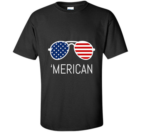 MERICAN Flag Sunglasses Tshirt For 4TH Of July