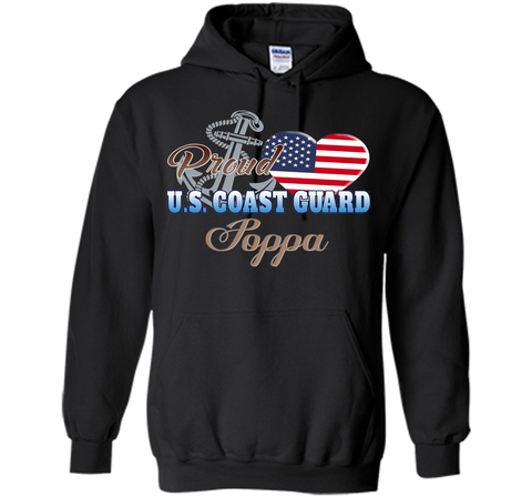 Proud U.S. Coast Guard Poppa Patriotic Heart T Shirt t-shirt