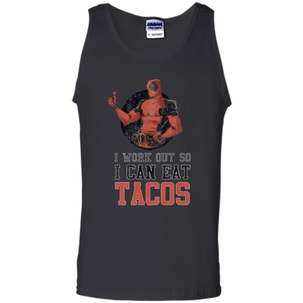 Marvel Deadpool Work Out Eat Tacos Graphic T-Shirt