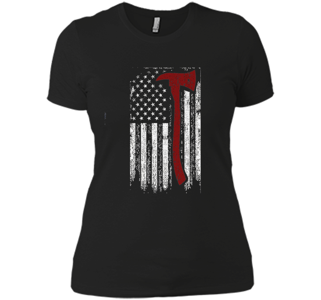 Distressed Firefighter Red Line USA Flag Graphic Shirt