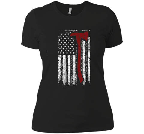 Distressed Firefighter Red Line USA Flag Graphic Shirt