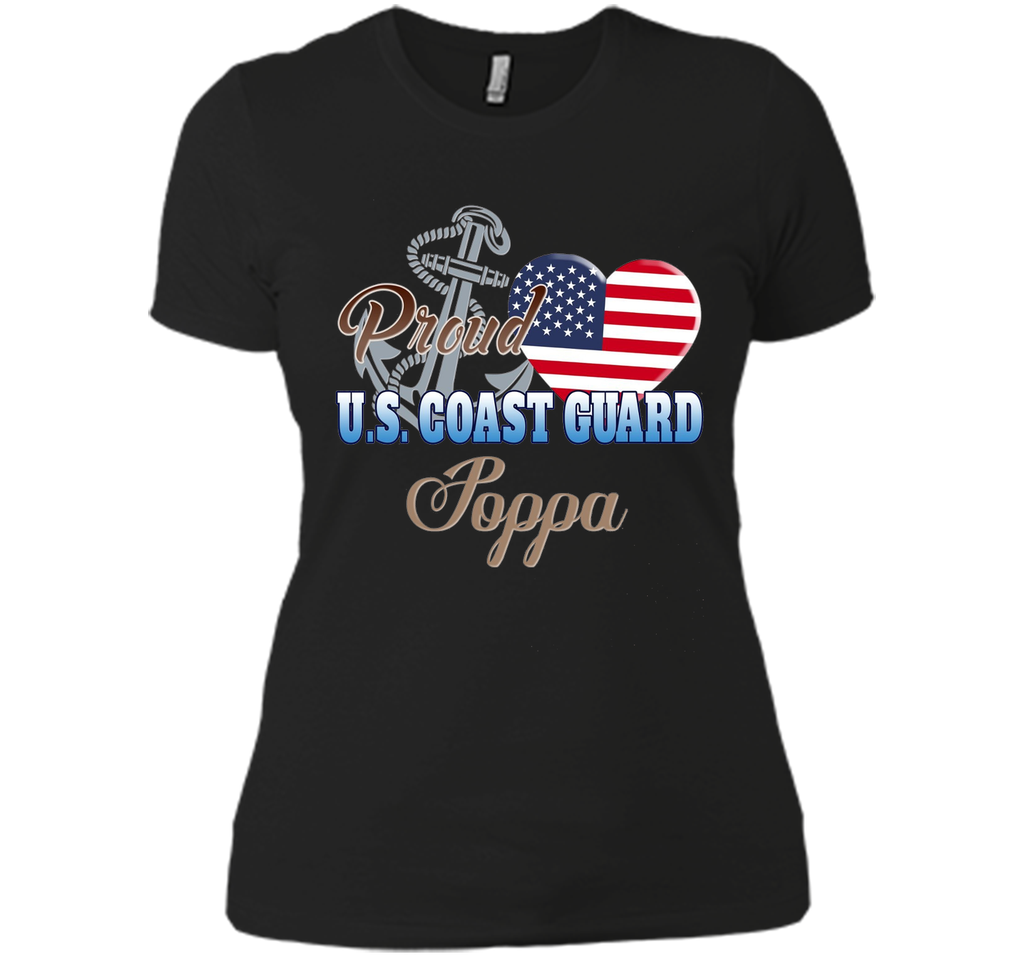 Proud U.S. Coast Guard Poppa Patriotic Heart T Shirt t-shirt