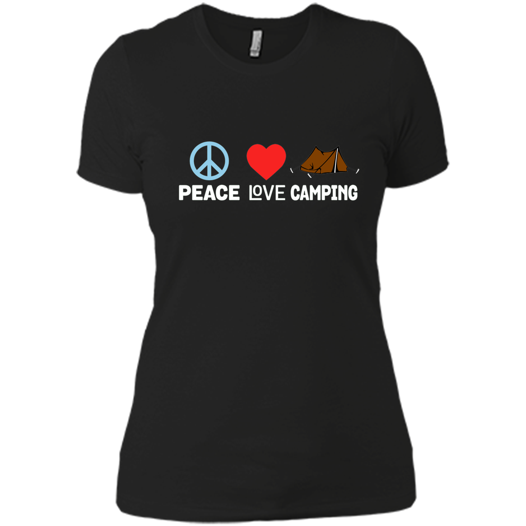 Peace Love Camping T-Shirt - Funny Camper Tent Outdoors Tee