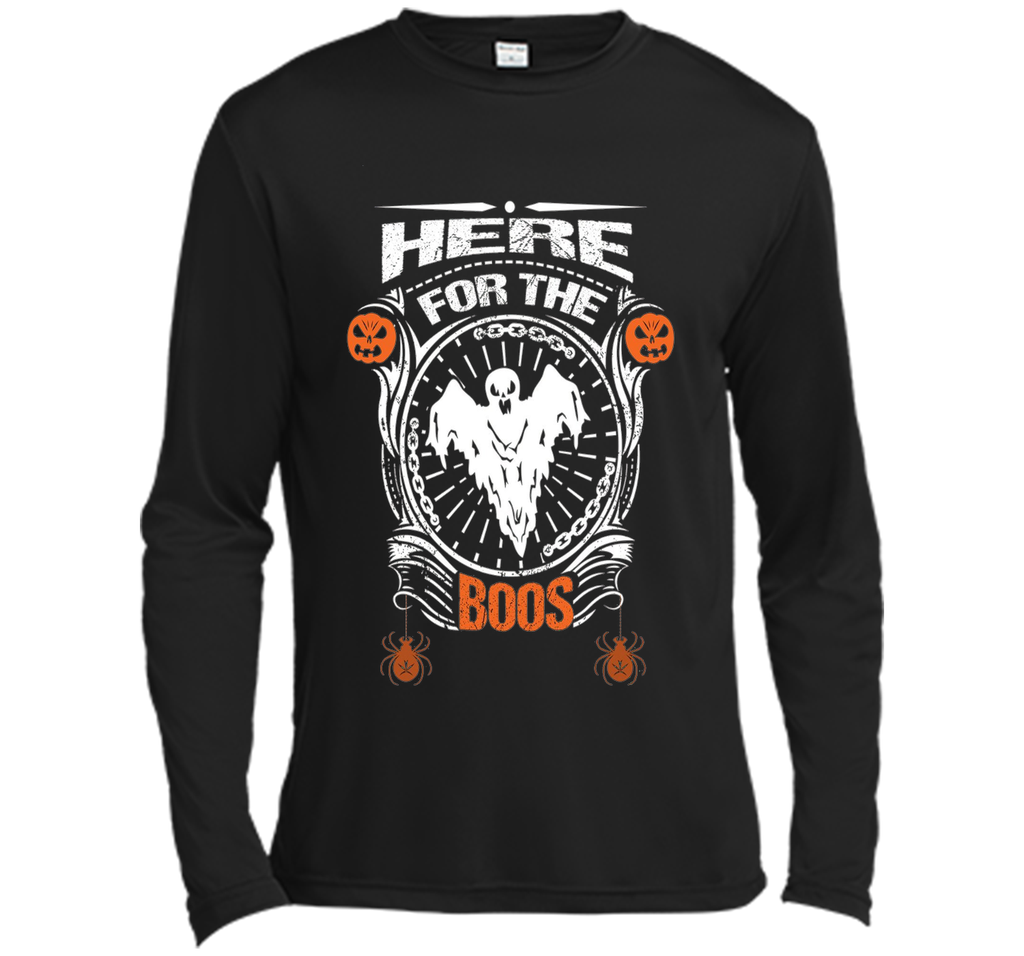 Boos Tshirt Halloween Ghost and Spider Long Sleeve Moisture Absorbing Shirt