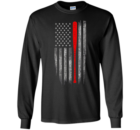 Baseball American Flag T-Shirt - Baseball Bat Flag T Shirt