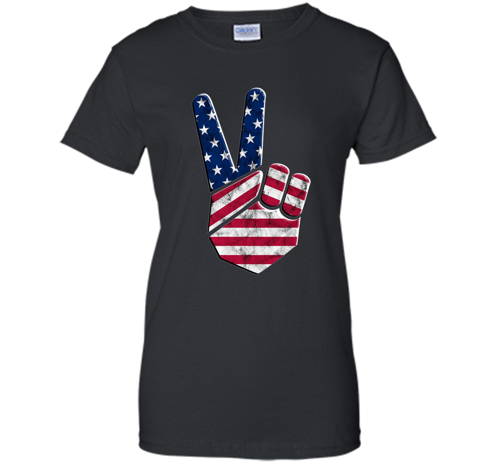 Big Peace Sign Flag Shirt 4th of July for Men Women Kids