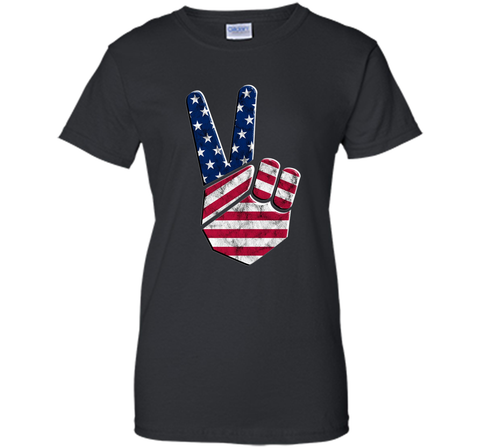Big Peace Sign Flag Shirt 4th of July for Men Women Kids