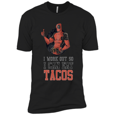 Marvel Deadpool Work Out Eat Tacos Graphic T-Shirt