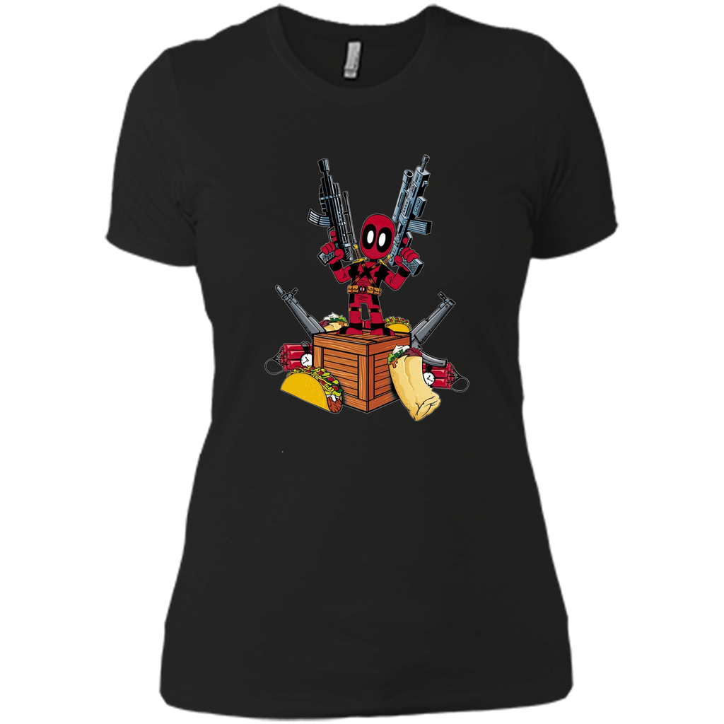 Marvel Deadpool Weapons and Food Graphic T-Shirt