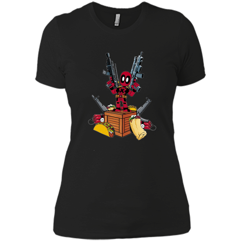Marvel Deadpool Weapons and Food Graphic T-Shirt