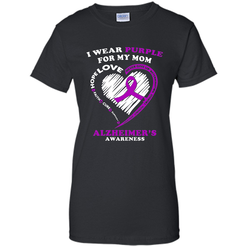 Alzheimers Awareness Shirt - I Wear Purple For My Mom