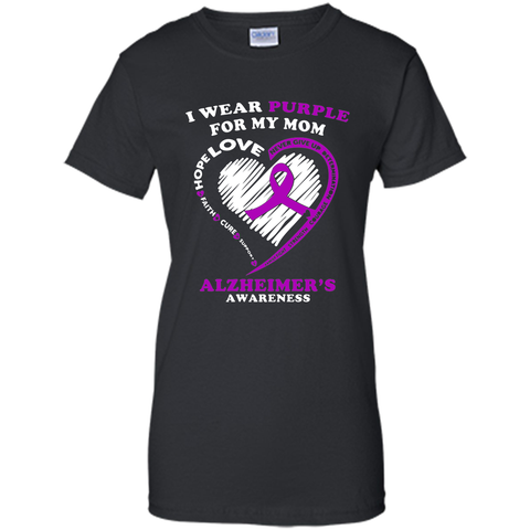 Alzheimers Awareness Shirt - I Wear Purple For My Mom