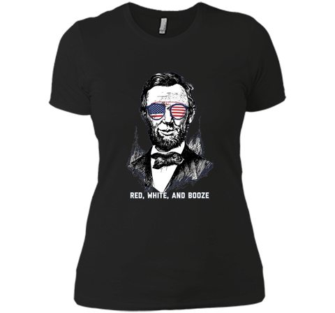 Red, White, and Booze - Lincoln Funny Independence Day Shirt