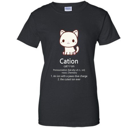 Cute Science Cat T-Shirt Cation Chemistry Pawsitive Element