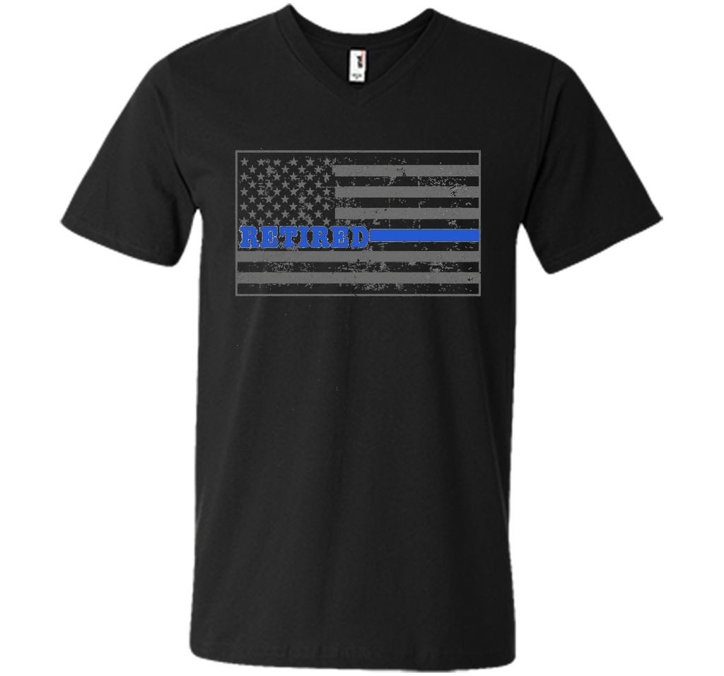 Retired Police Officer Shirt Thin Blue Line Flag Shirt