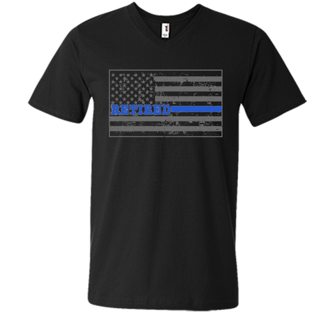Retired Police Officer Shirt Thin Blue Line Flag Shirt
