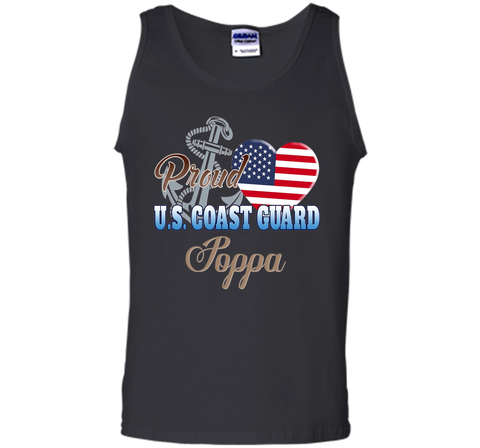 Proud U.S. Coast Guard Poppa Patriotic Heart T Shirt t-shirt