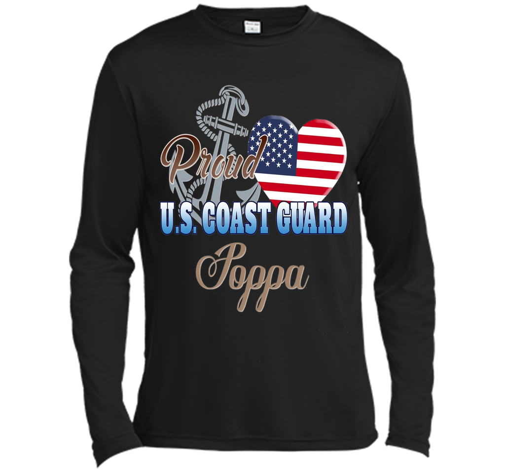 Proud U.S. Coast Guard Poppa Patriotic Heart T Shirt t-shirt