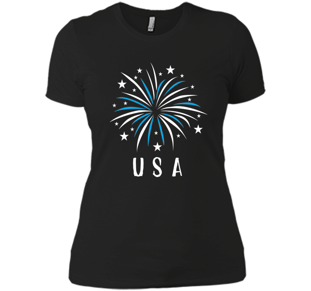 Fireworks USA Shirt 4th of July Clothing for Women Kids
