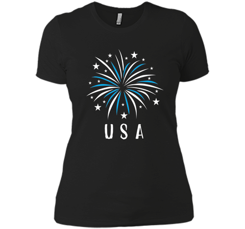 Fireworks USA Shirt 4th of July Clothing for Women Kids