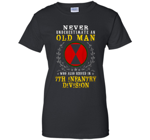 Never Underestimate A Man Serve In 7th Infantry Division Tee