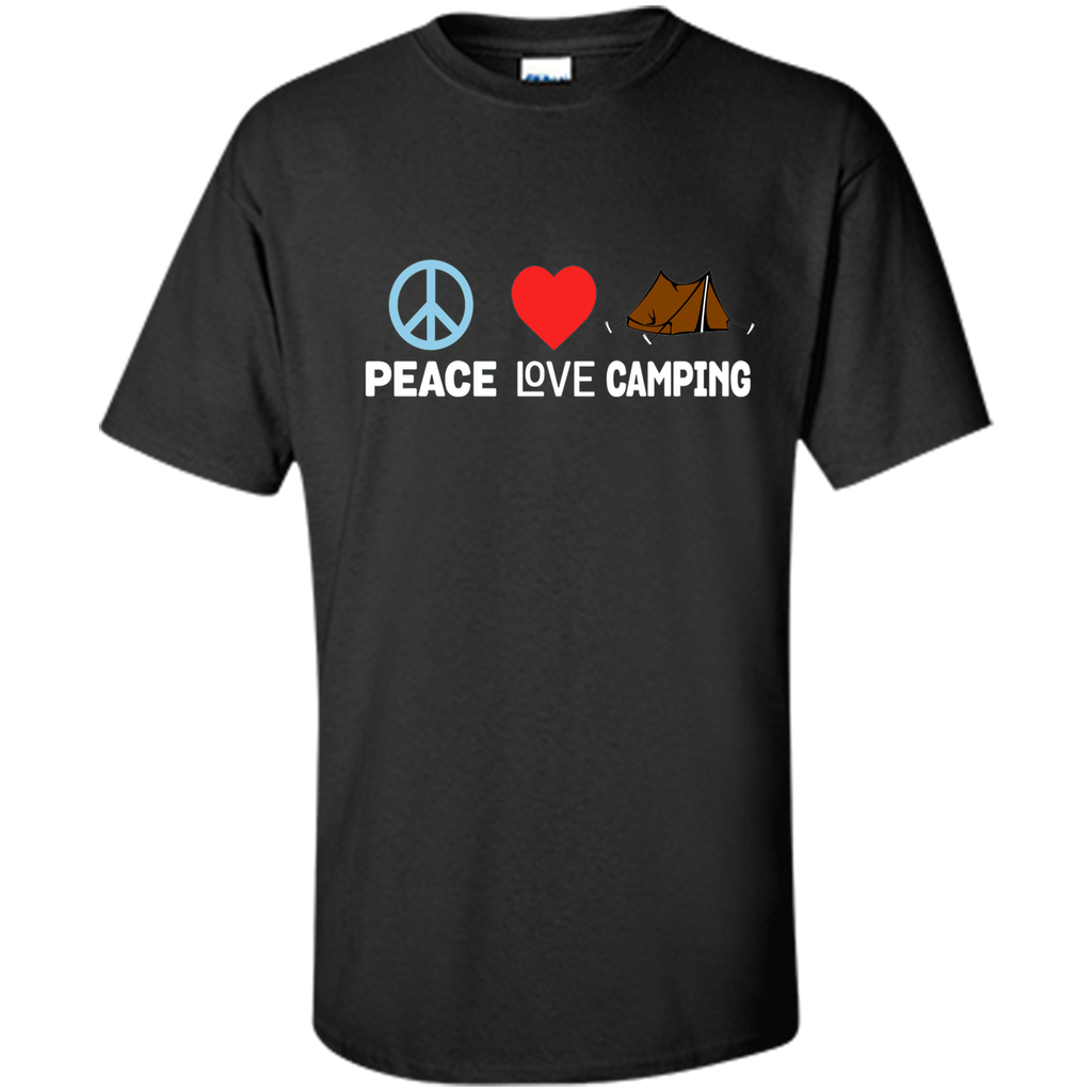 Peace Love Camping T-Shirt - Funny Camper Tent Outdoors Tee