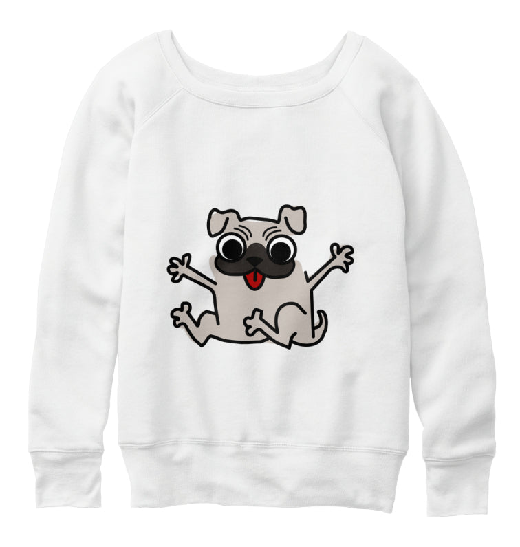 Happy pug - cute funny pug puppy cartoon