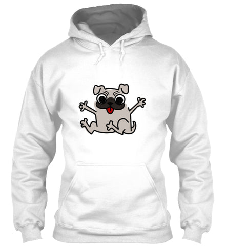 Happy pug - cute funny pug puppy cartoon