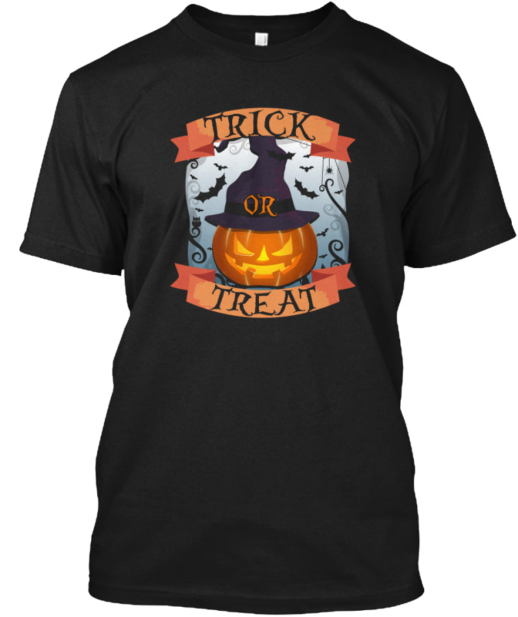 Halloween T-Shirt _ trick or treat by witch pumpkin