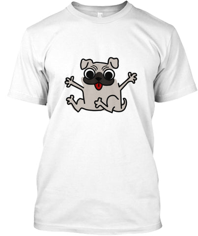 Happy pug - cute funny pug puppy cartoon
