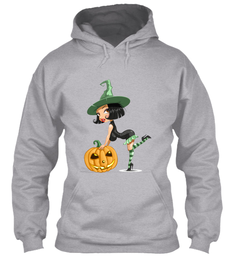Witch girl with pumpkin