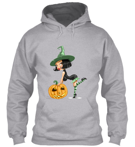 Witch girl with pumpkin