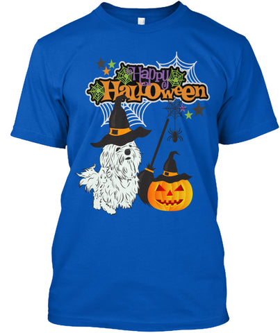 happy halloween tshirt _ witch dog and pumpkin