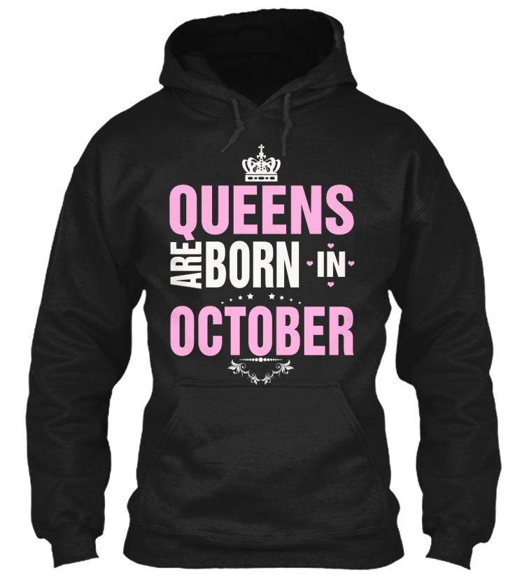 QUEENS ARE BORN IN OCTOBER T-SHIRT