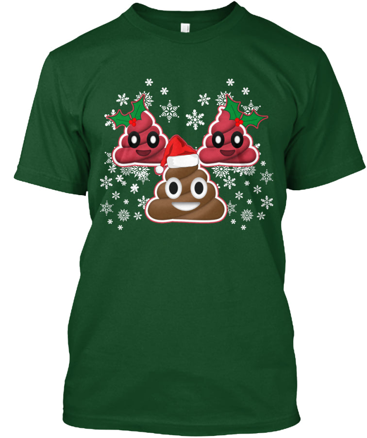 Funny Emoji Christmas Poop Cute