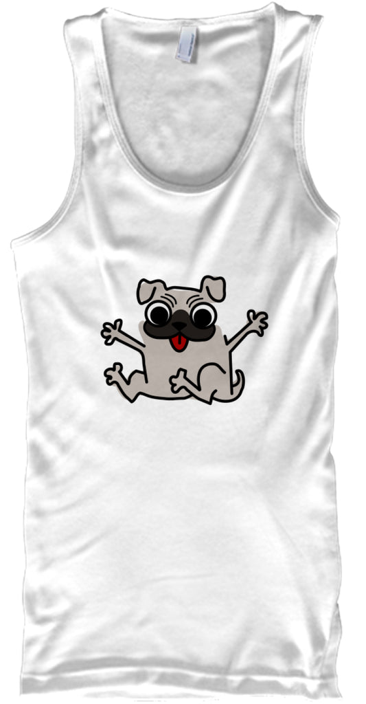 Happy pug - cute funny pug puppy cartoon