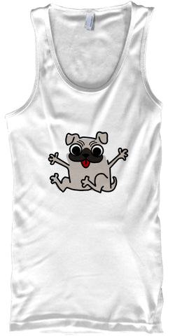 Happy pug - cute funny pug puppy cartoon