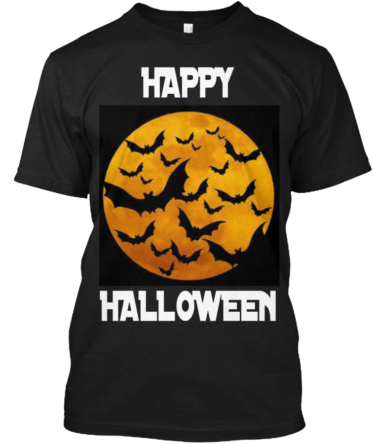 Halloween T-shirt _ Moon and Bats