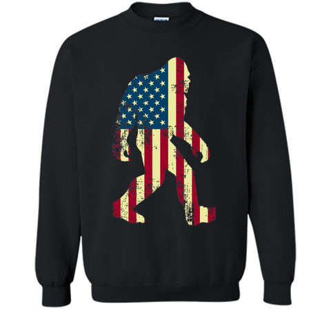 Bigfoot Sasquatch American Flag T-Shirt, Funny 4th of July