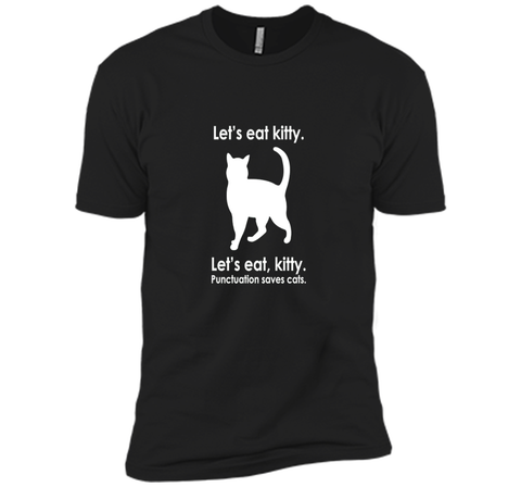 Let's Eat Kitty T-Shirt Funny Punctuation Cat Tee