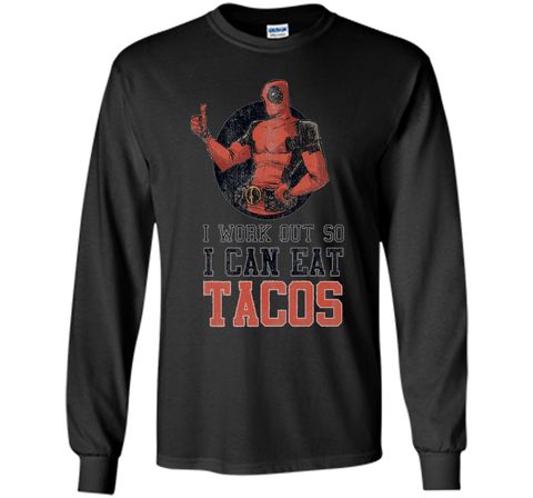 Marvel Deadpool Work Out Eat Tacos Graphic T-Shirt